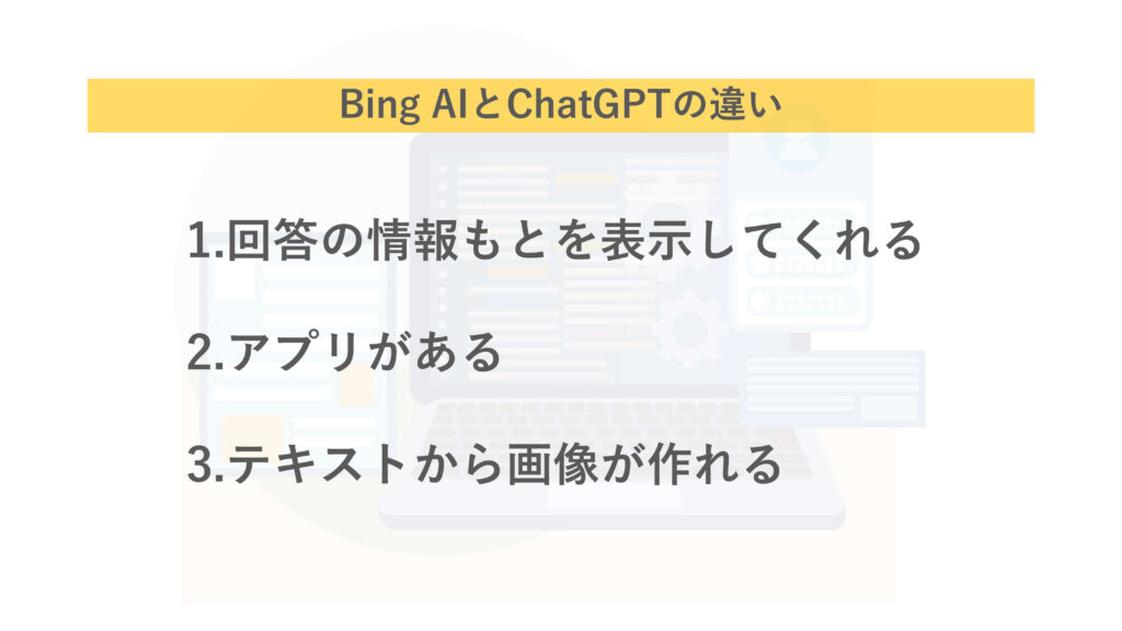 Bing AIとChatGPTの違い
